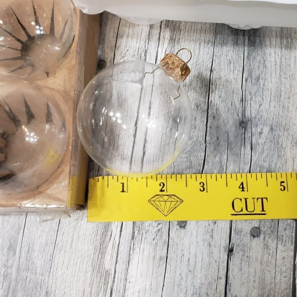 13 Clear Glass Ornaments with Gold and Sliver Accents